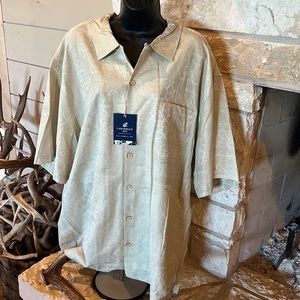 Caribbean Joe button down khaki men’s dress shirt size 3XL